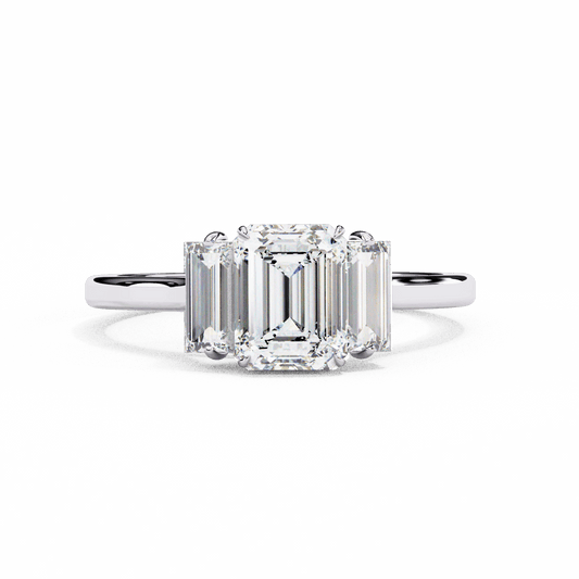 1.5 Carat Emerald Timeless Bond Solitaire Ring in Moissanite | House of Estara