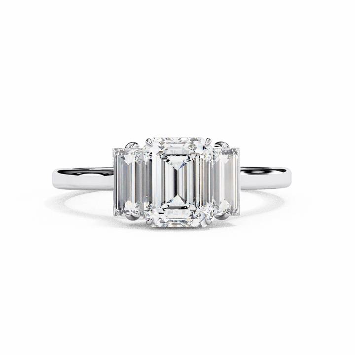 1.5 Carat Emerald Timeless Bond Solitaire Ring in Moissanite | House of Estara