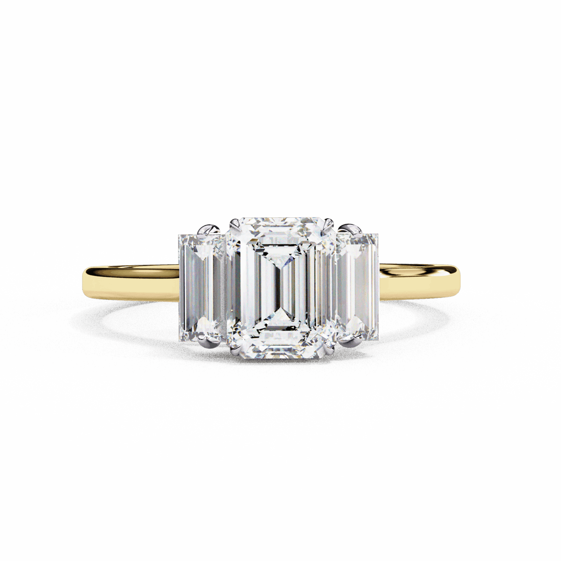1.5 Carat Emerald Timeless Bond Solitaire Ring in Moissanite | House of Estara