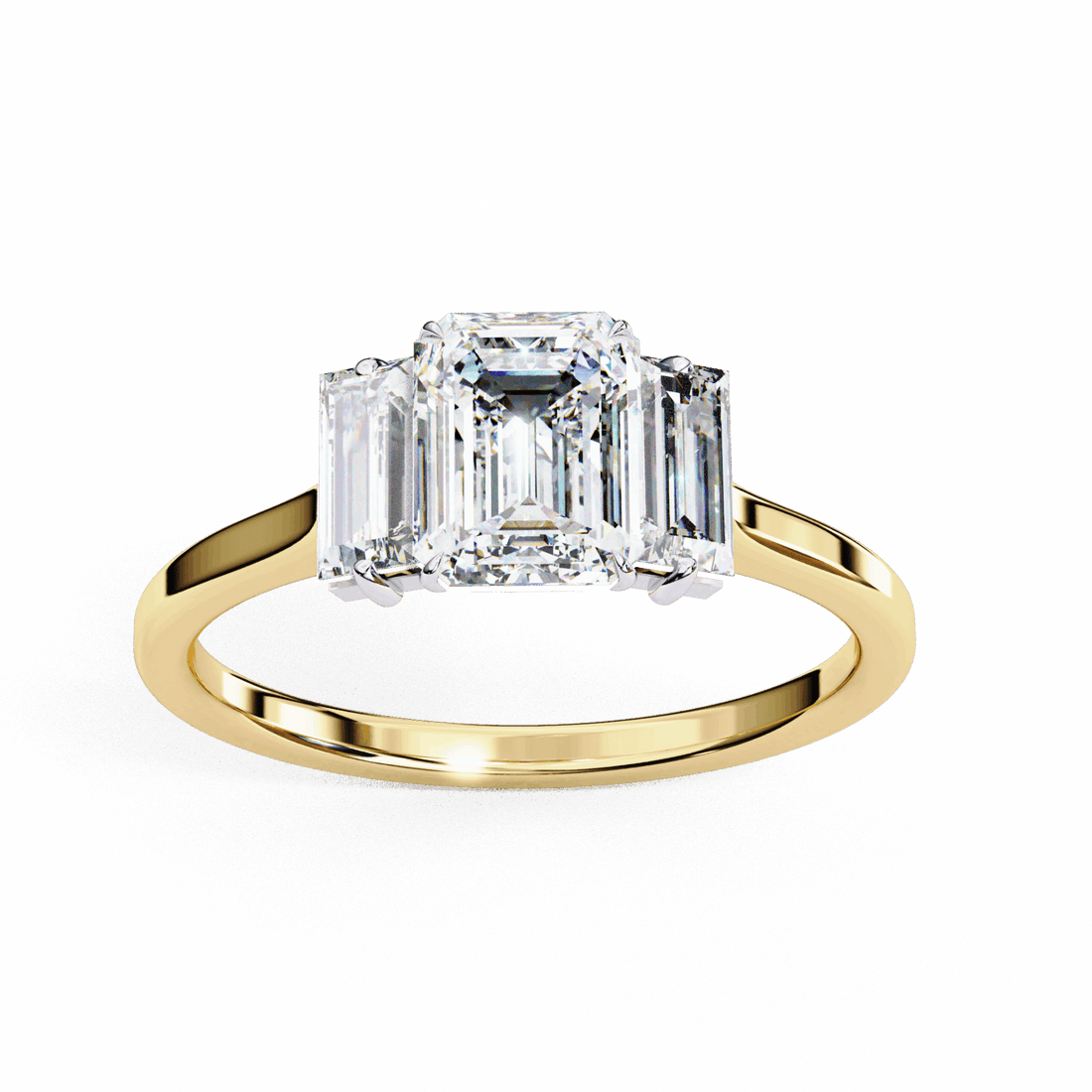 1.5 Carat Emerald Timeless Bond Solitaire Ring in Moissanite | House of Estara