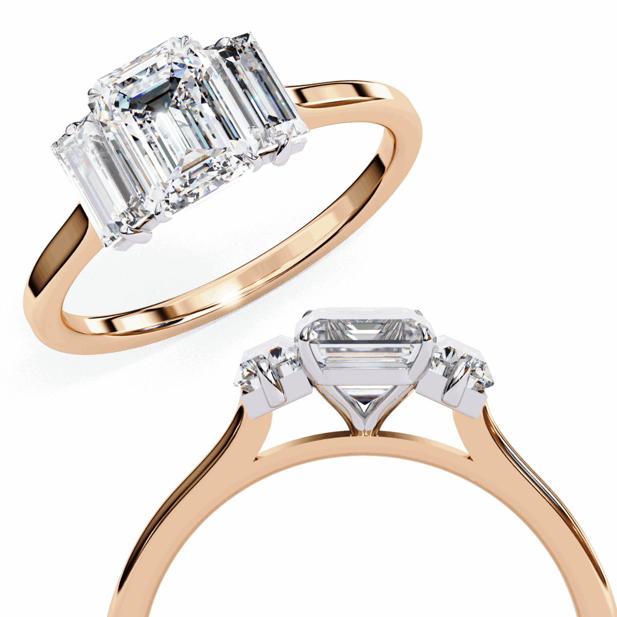 1.5 Carat Emerald Timeless Bond Solitaire Ring in Moissanite | House of Estara