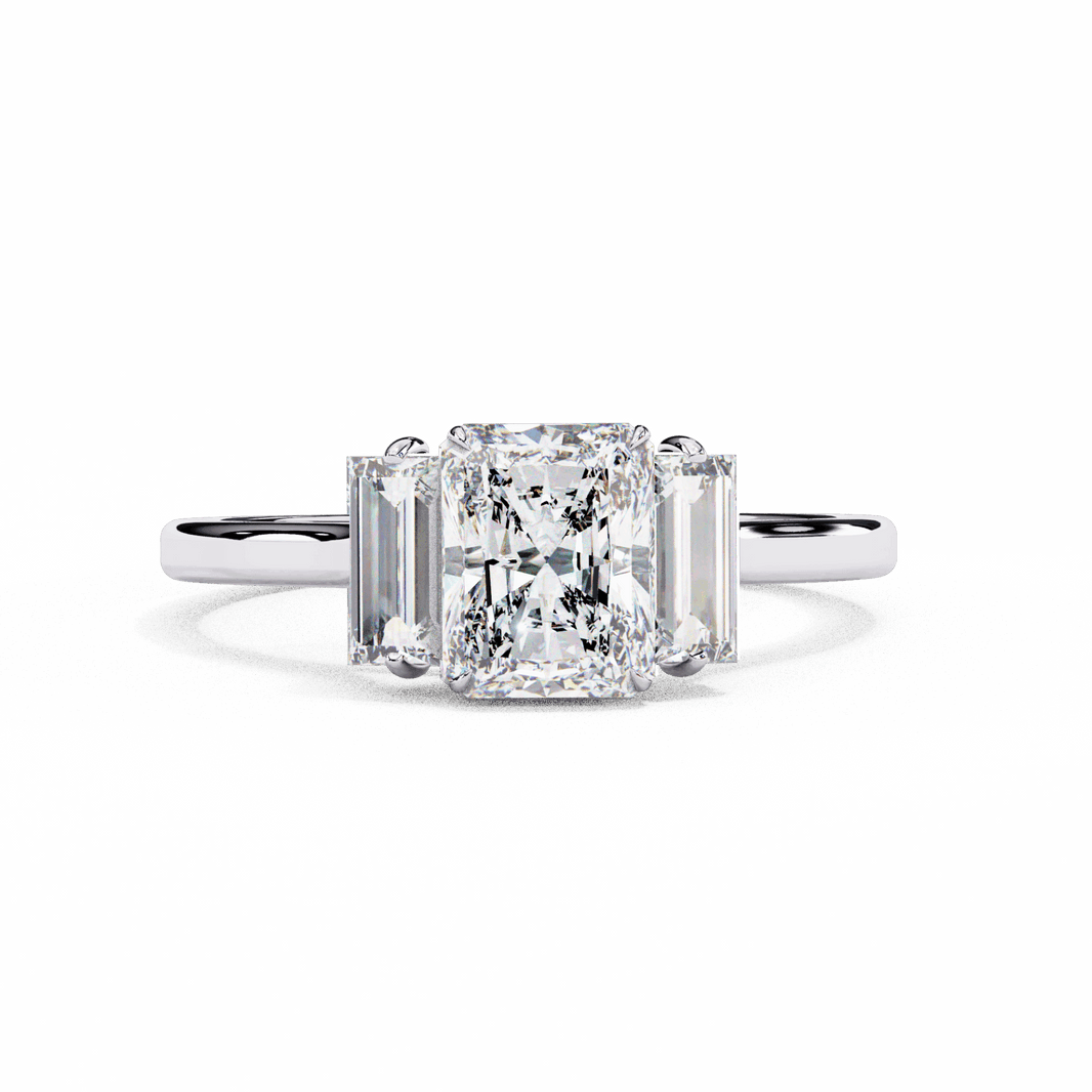 1.75 Carat Radiant Timeless Bond Solitaire Ring in Moissanite | House of Estara