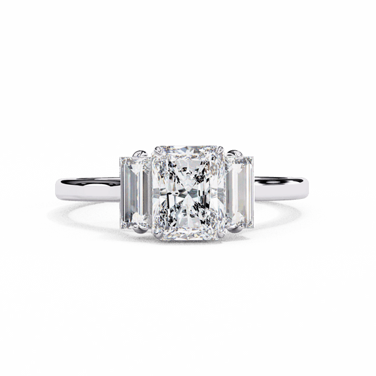 1.75 Carat Radiant Timeless Bond Solitaire Ring in Moissanite | House of Estara