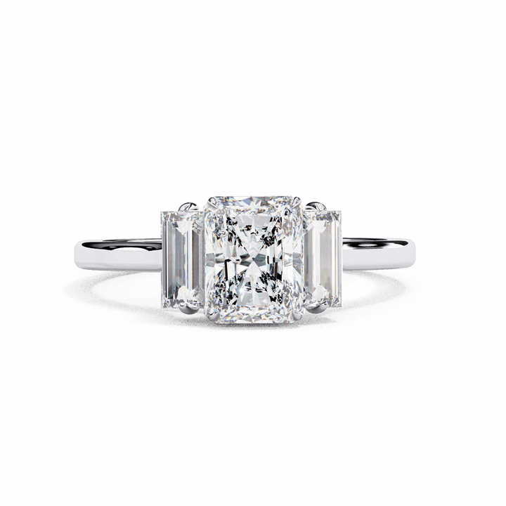 1.75 Carat Radiant Timeless Bond Solitaire Ring in Moissanite | House of Estara