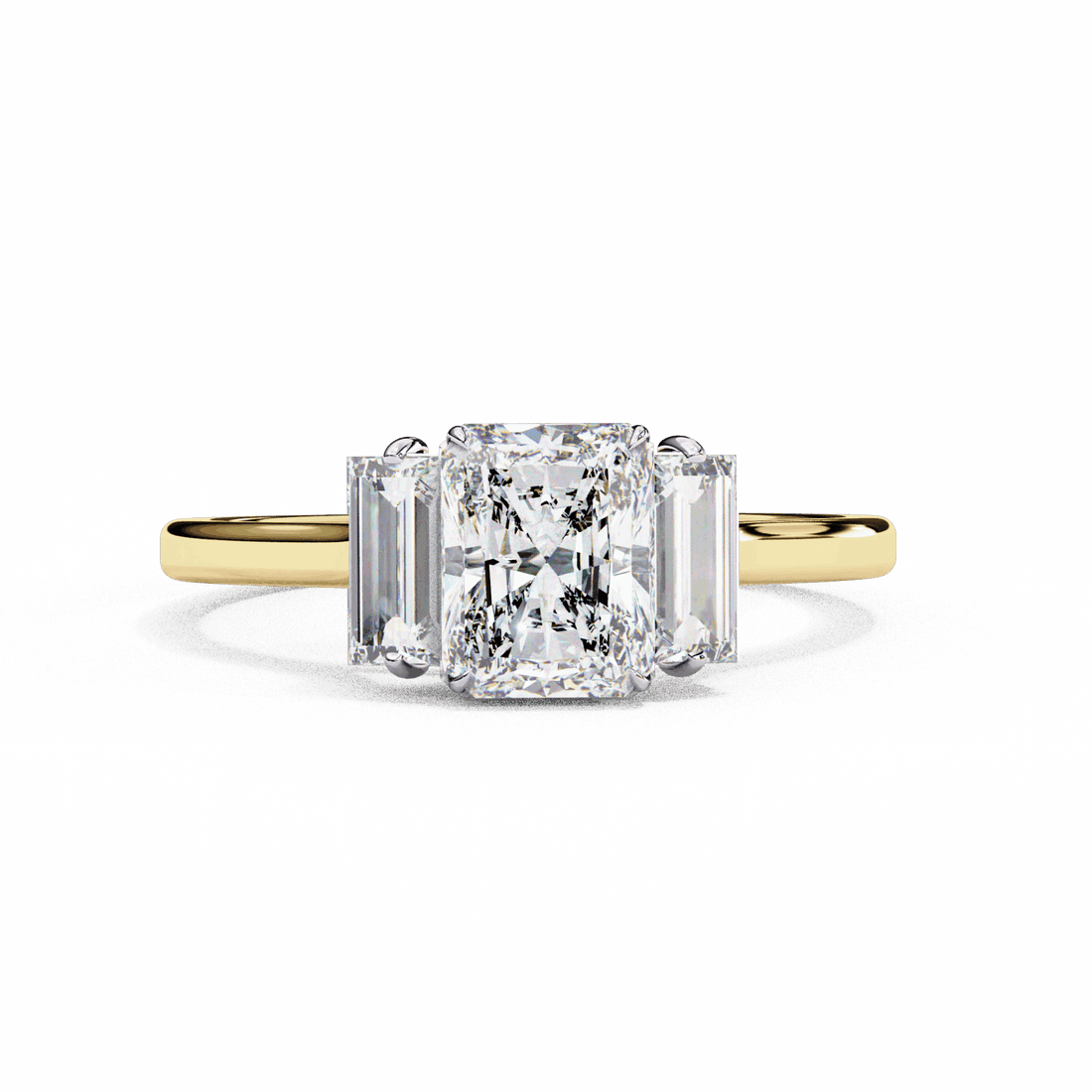 1.75 Carat Radiant Timeless Bond Solitaire Ring in Moissanite | House of Estara