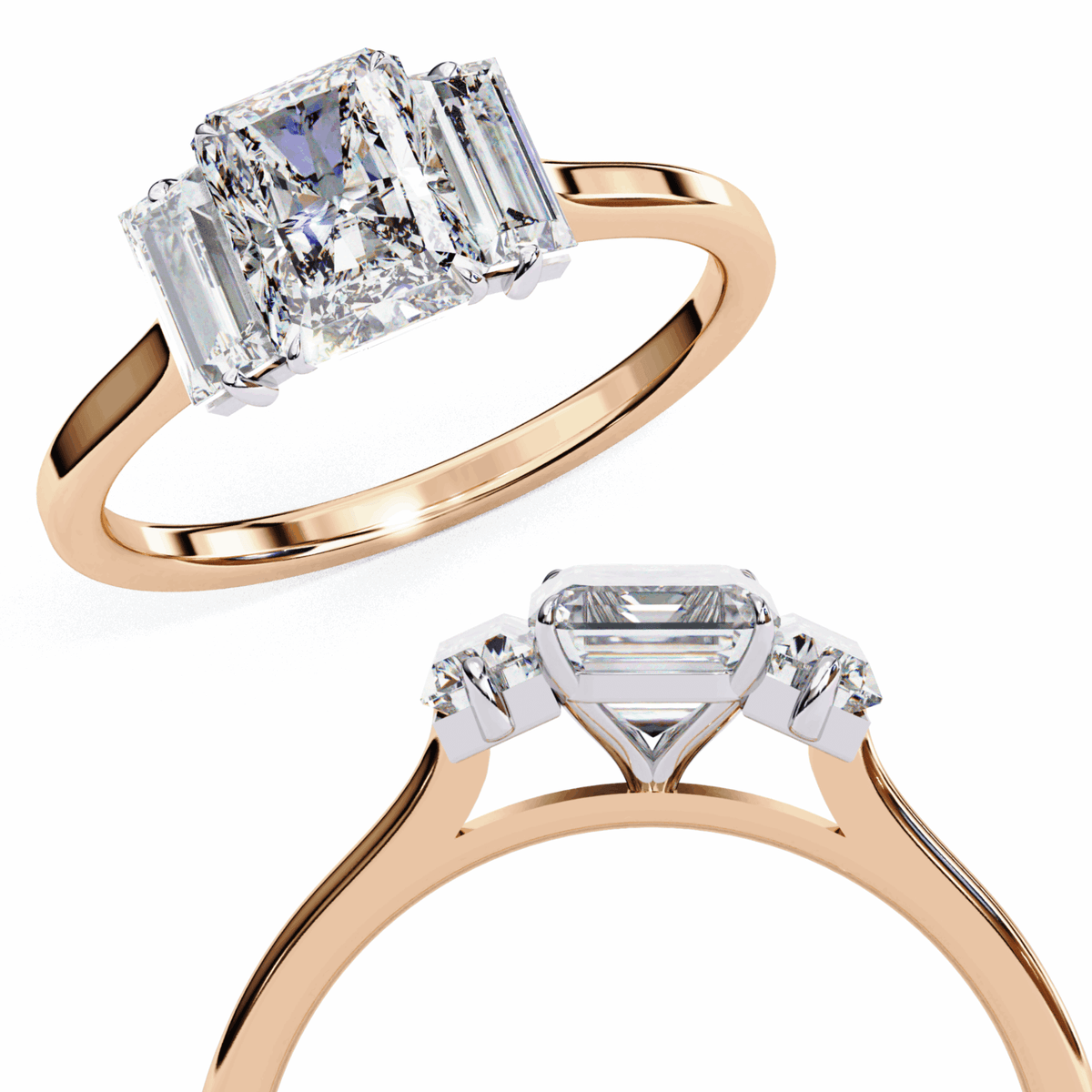 1.75 Carat Radiant Timeless Bond Solitaire Ring in Moissanite | House of Estara