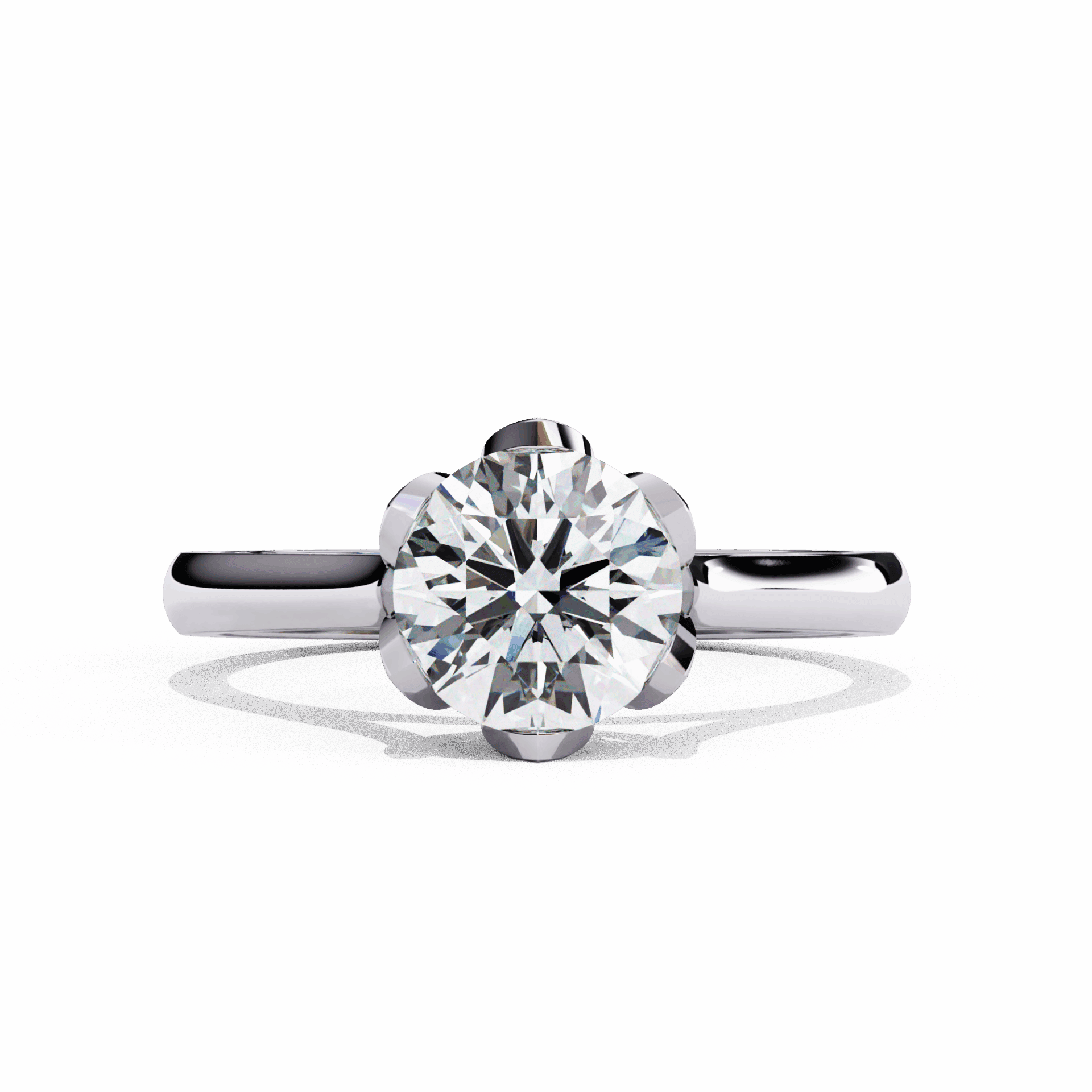 1.5 Carat Round Classic Solitaire Band in Moissanite | House of Estara
