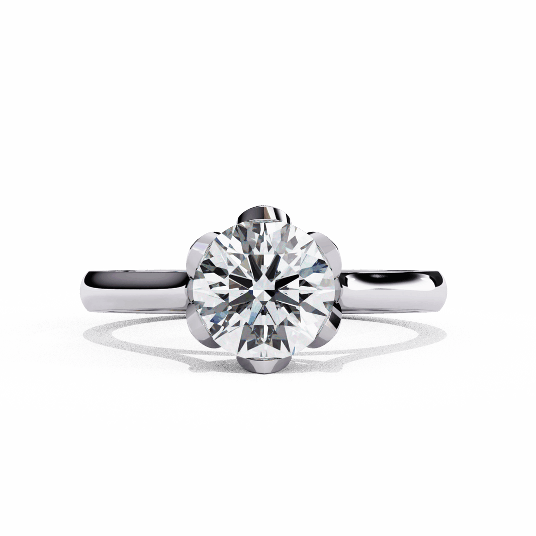 1.5 Carat Round Classic Solitaire Band in Moissanite | House of Estara