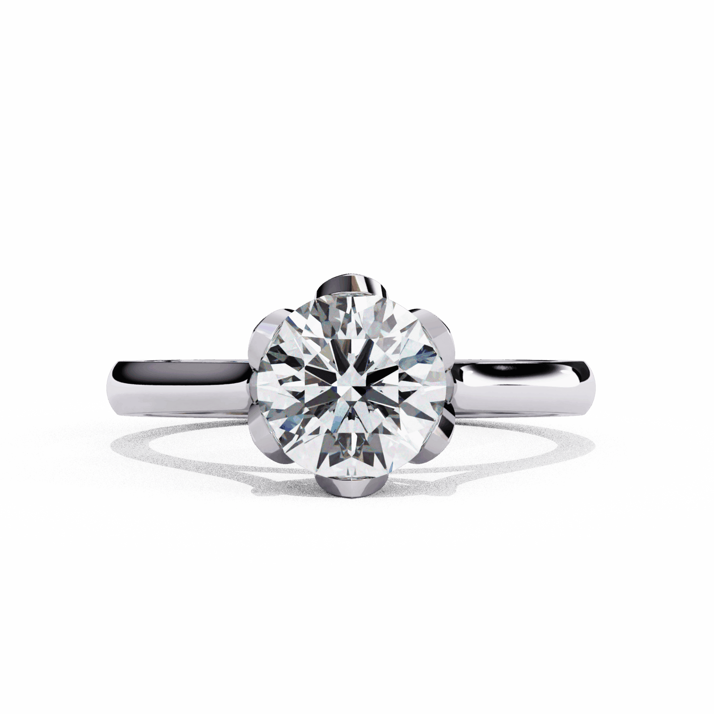 1.5 Carat Round Classic Solitaire Band in Moissanite | House of Estara