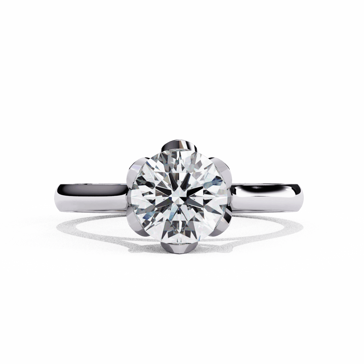 1.5 Carat Round Classic Solitaire Band in Moissanite | House of Estara