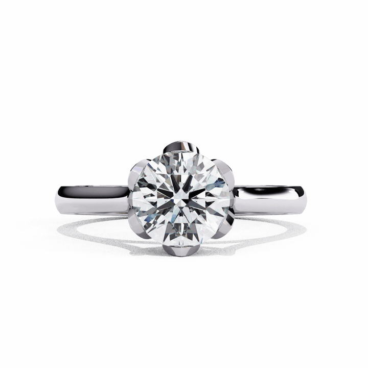 1.5 Carat Round Classic Solitaire Band in Moissanite | House of Estara