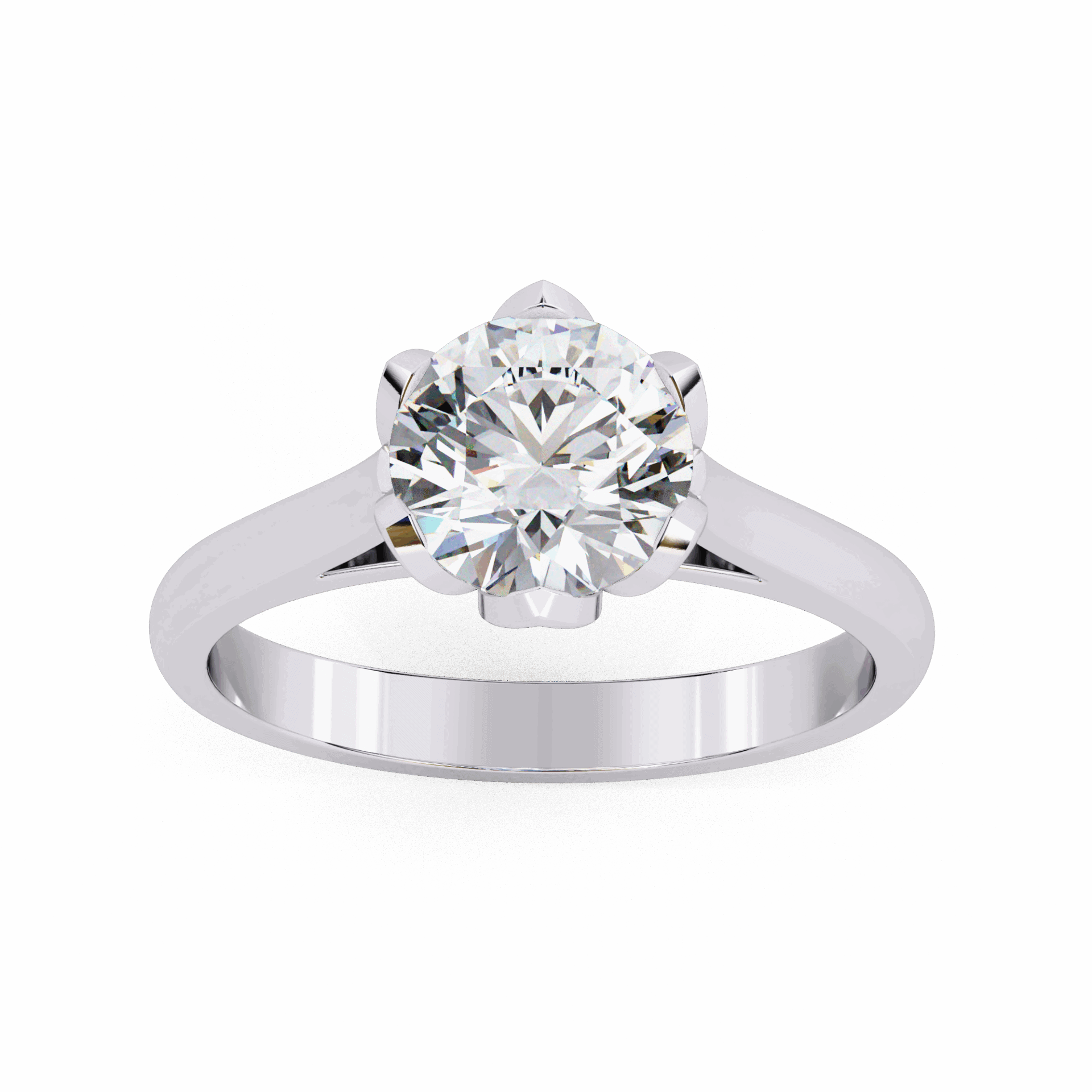 1.5 Carat Round Classic Solitaire Band in Moissanite | House of Estara