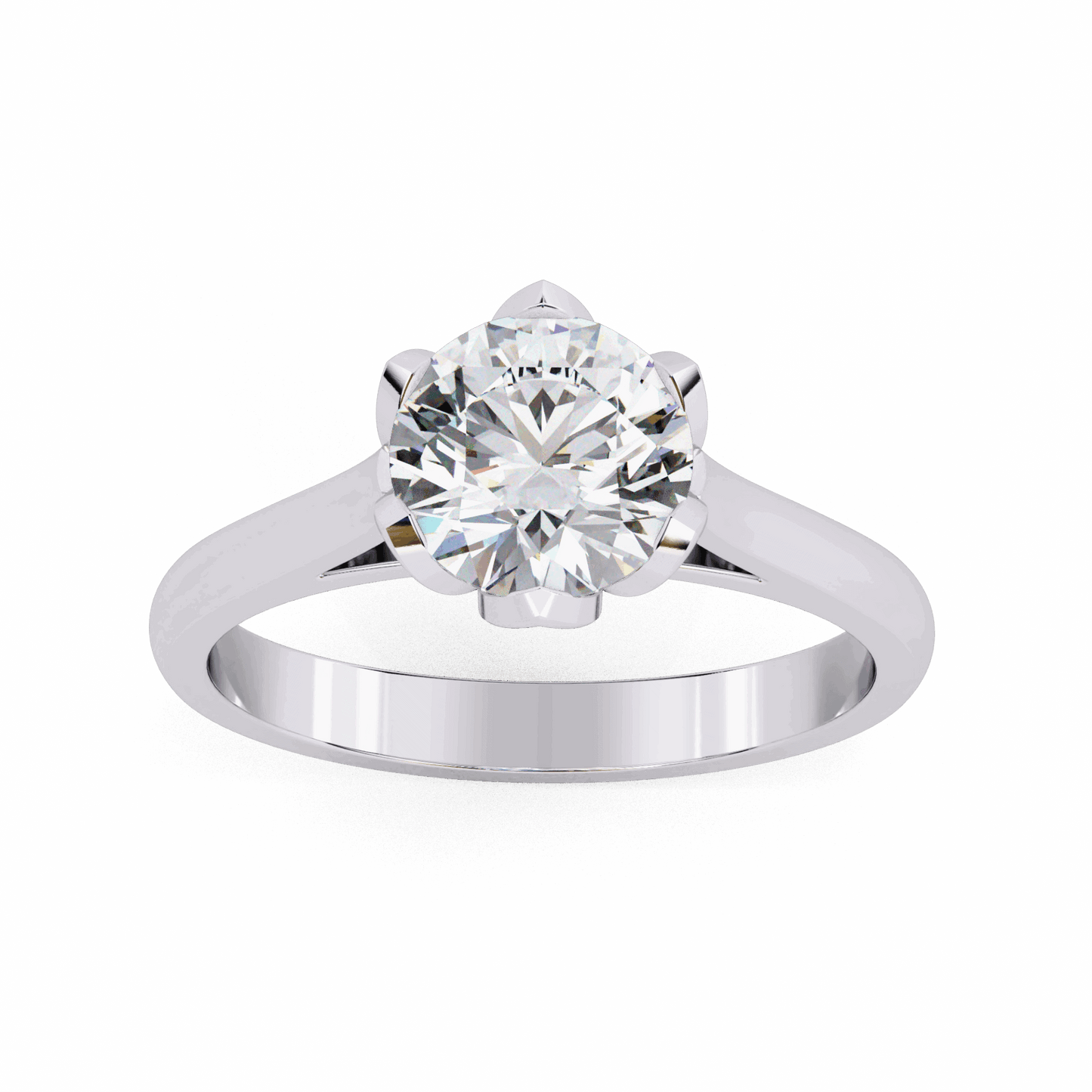 1.5 Carat Round Classic Solitaire Band in Moissanite | House of Estara