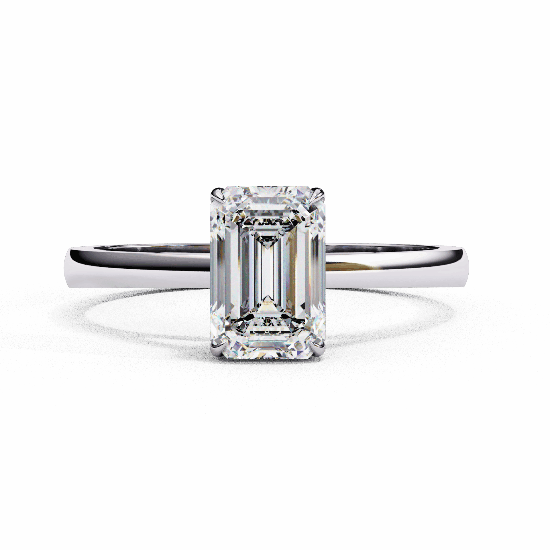 1.25 Carat Emerald Cut Solitaire Ring in Moissanite | House of Estara
