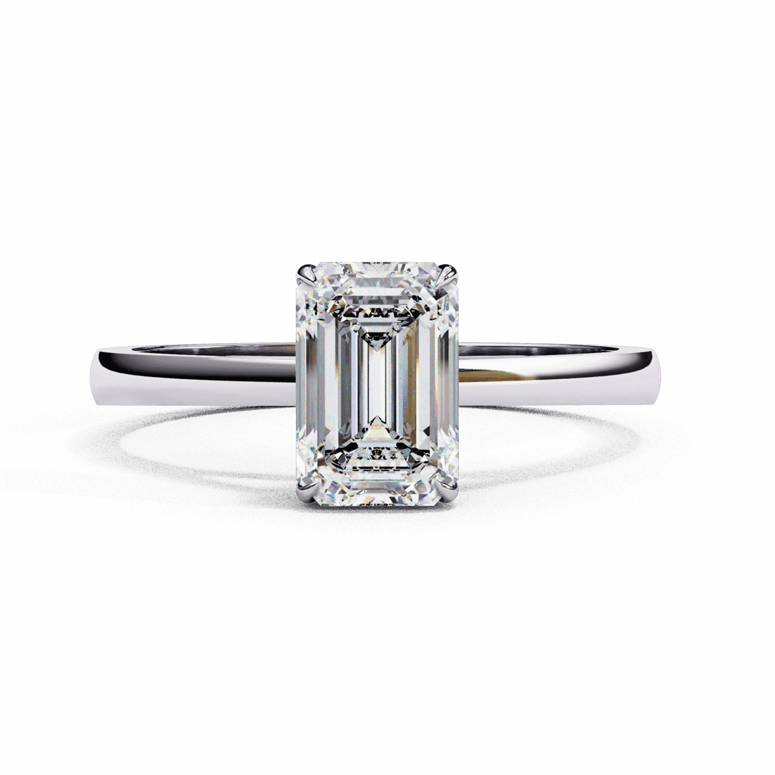 1.25 Carat Emerald Cut Solitaire Ring in Moissanite | House of Estara