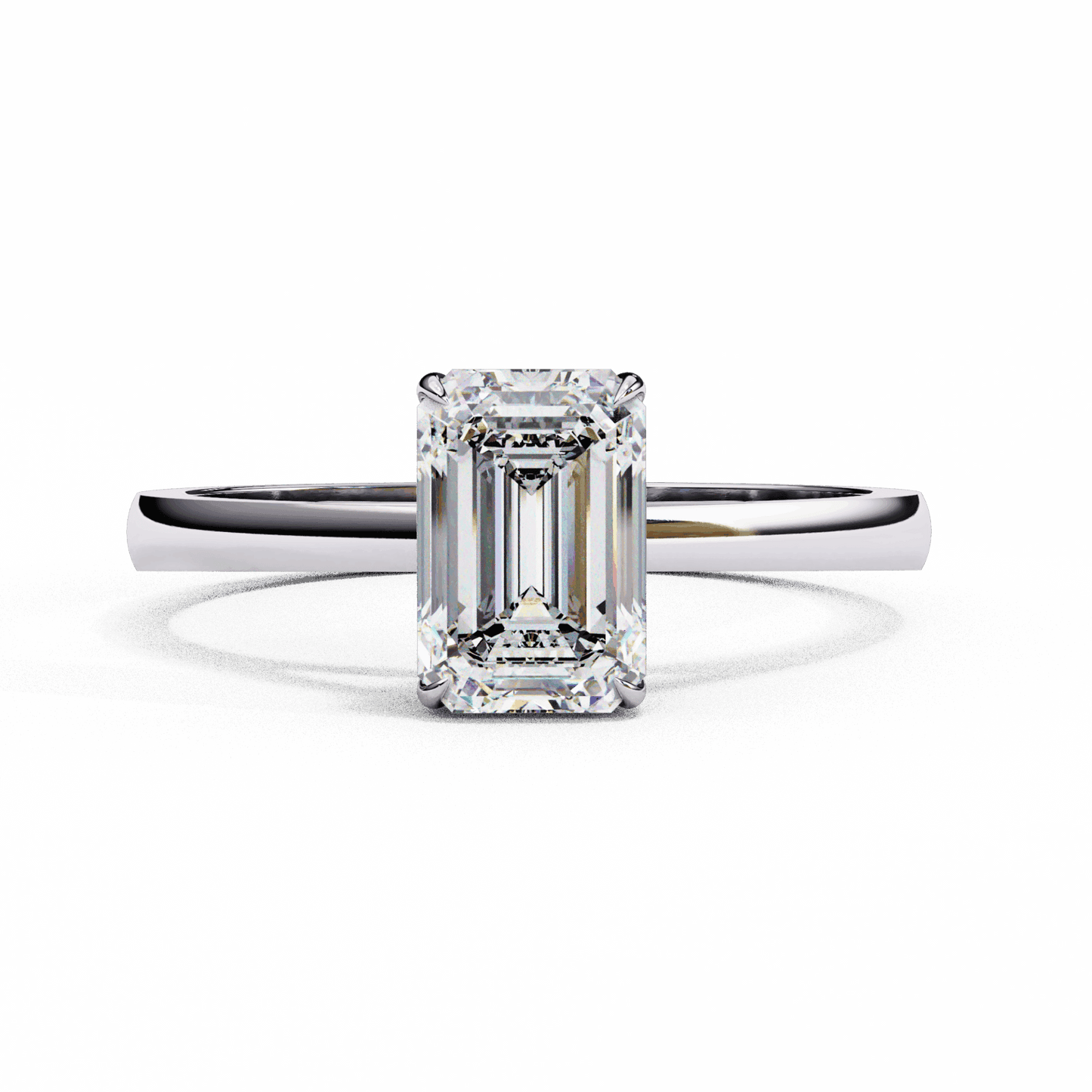 1.25 Carat Emerald Cut Solitaire Ring in Moissanite | House of Estara