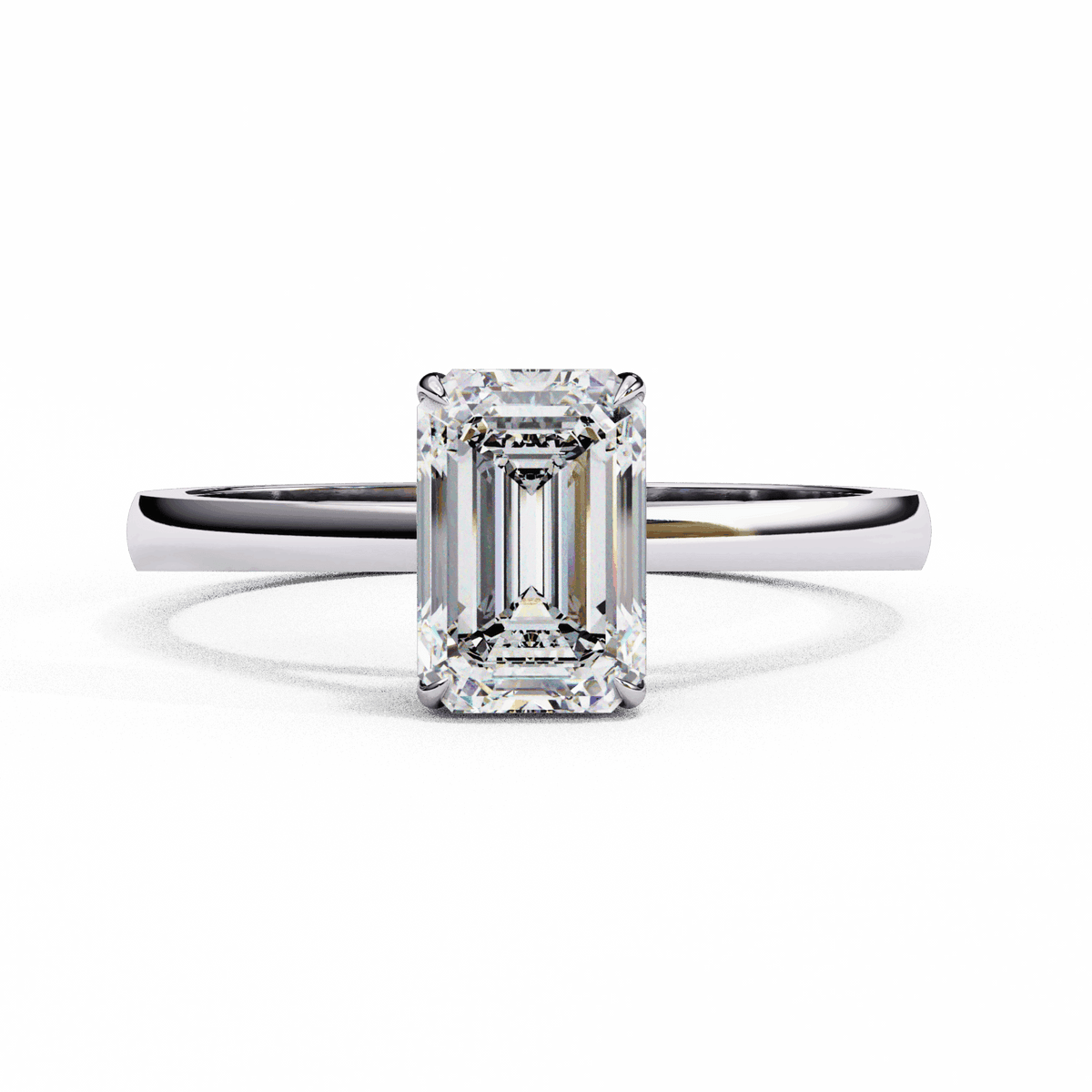1.25 Carat Emerald Cut Solitaire Ring in Moissanite | House of Estara