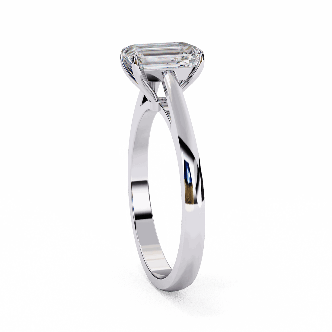 1.25 Carat Emerald Cut Solitaire Ring in Moissanite | House of Estara