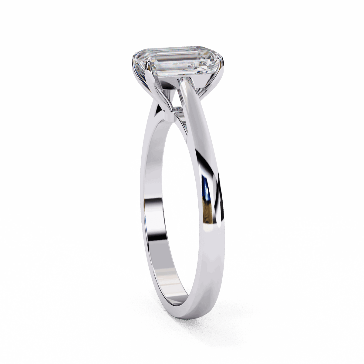 1.25 Carat Emerald Cut Solitaire Ring in Moissanite | House of Estara