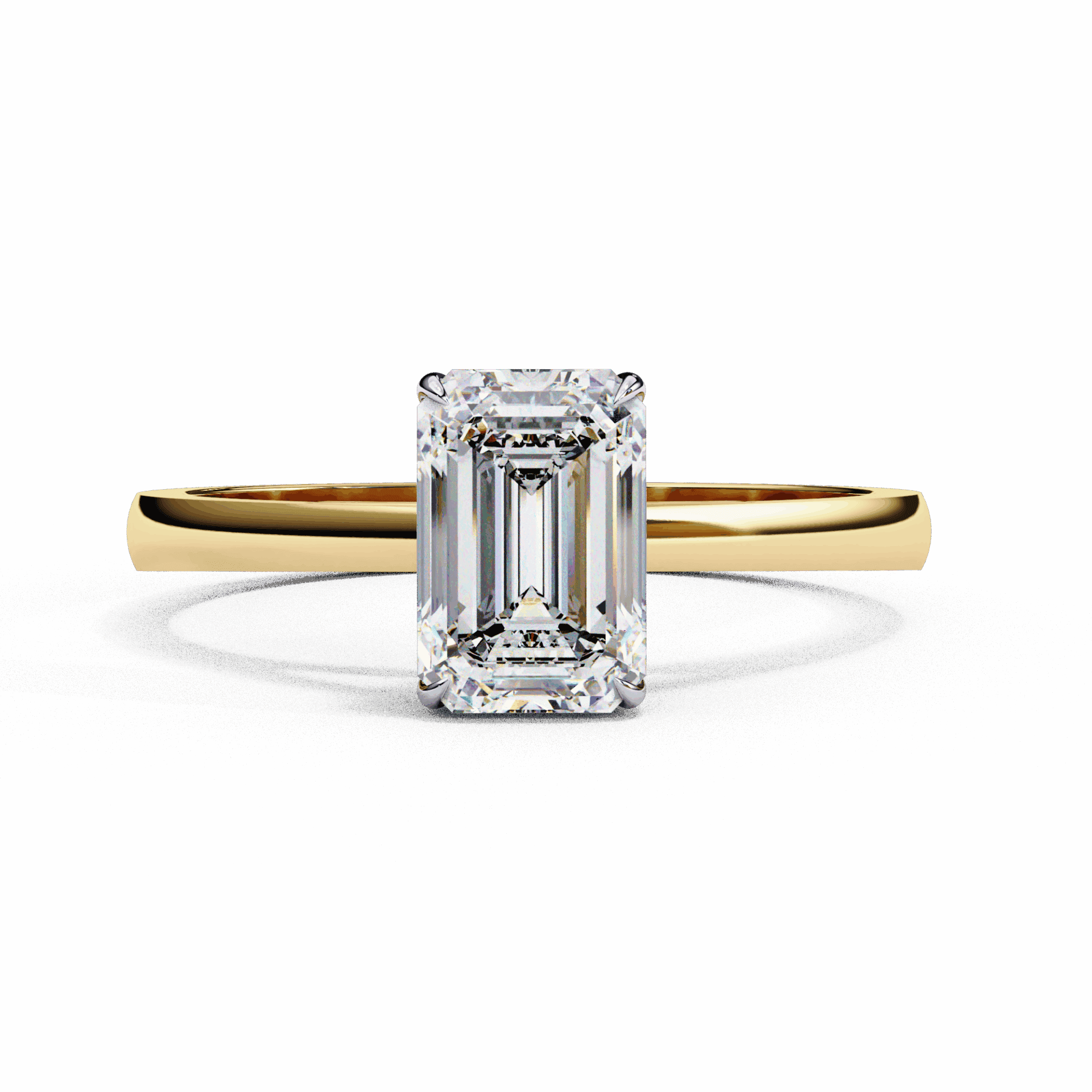 1.25 Carat Emerald Cut Solitaire Ring in Moissanite | House of Estara