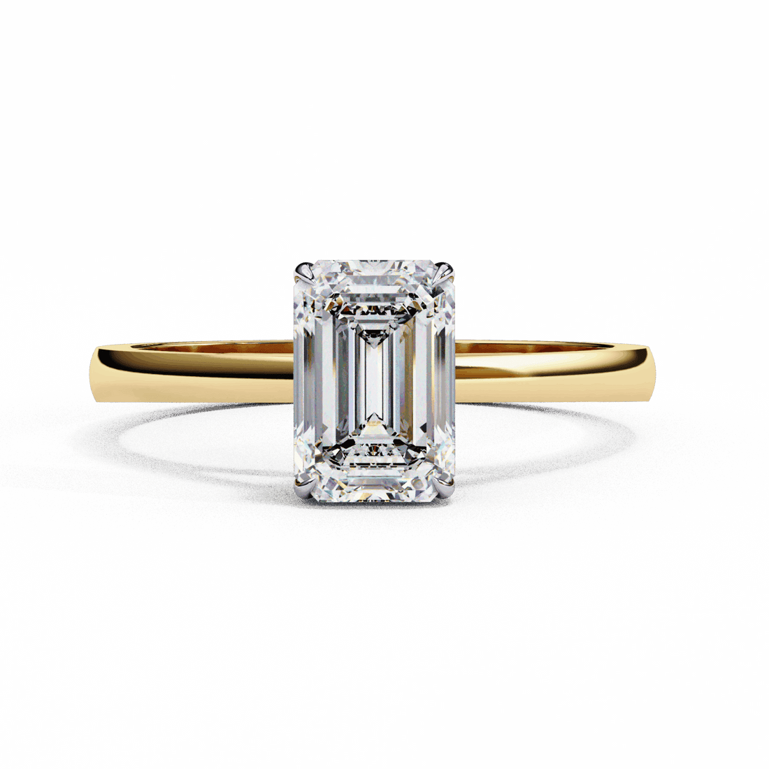 1.25 Carat Emerald Cut Solitaire Ring in Moissanite | House of Estara