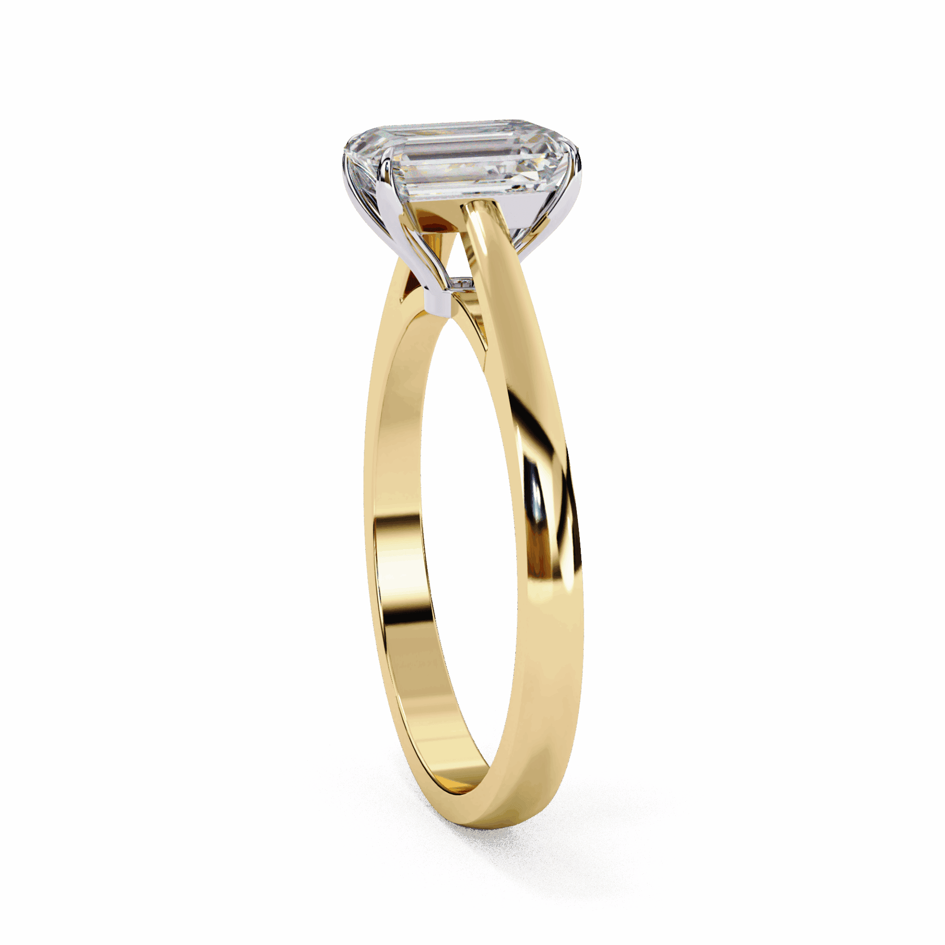 1.25 Carat Emerald Cut Solitaire Ring in Moissanite | House of Estara