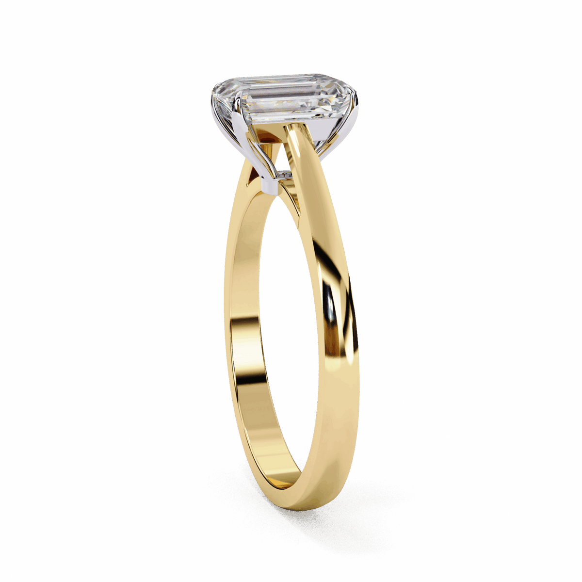 1.25 Carat Emerald Cut Solitaire Ring in Moissanite | House of Estara