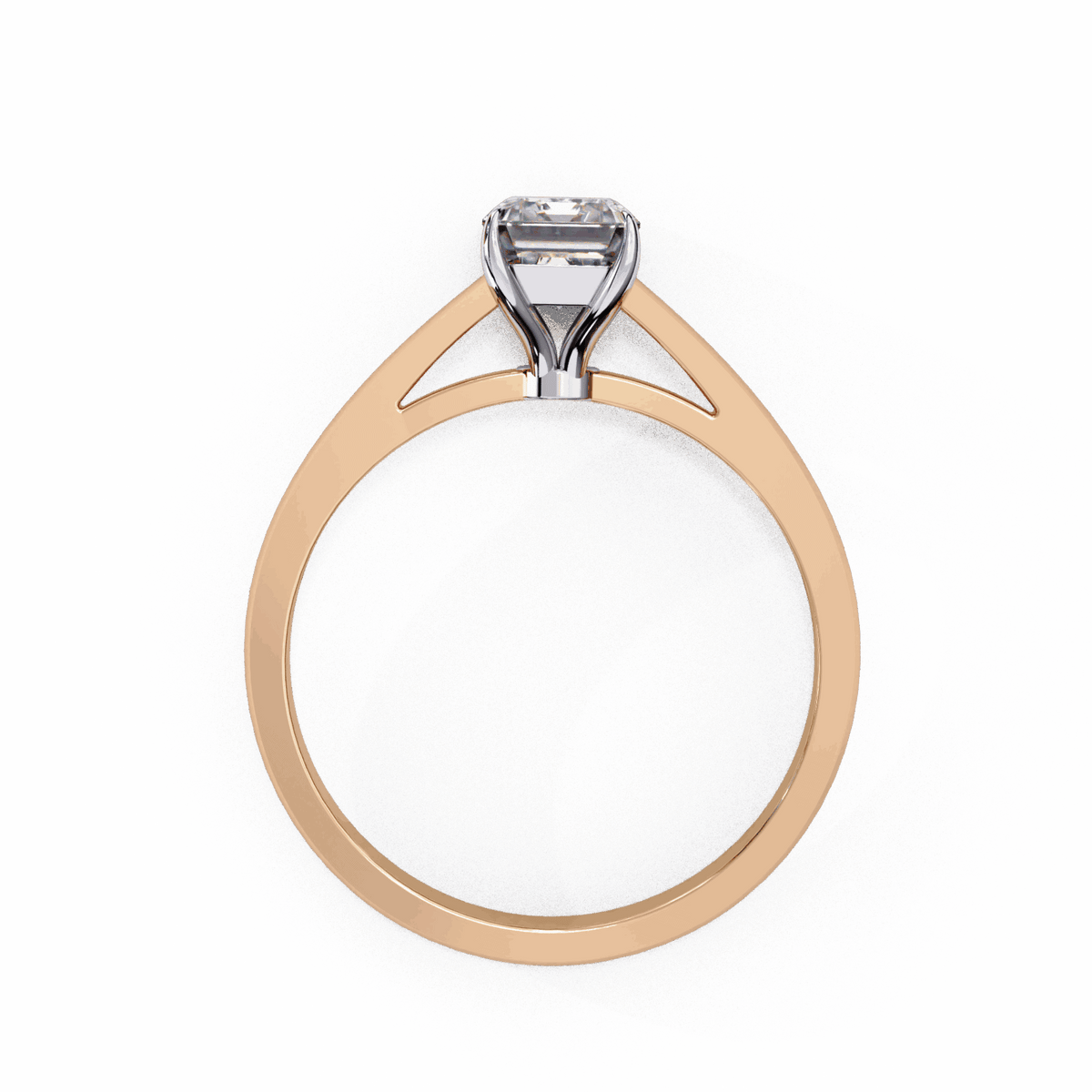 1.25 Carat Emerald Cut Solitaire Ring in Moissanite | House of Estara
