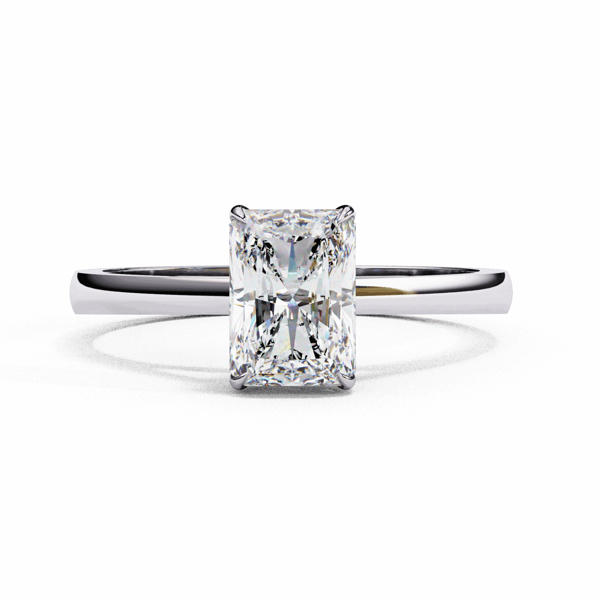 1.25 Carat Radiant Cut Solitaire Ring in Moissanite | House of Estara