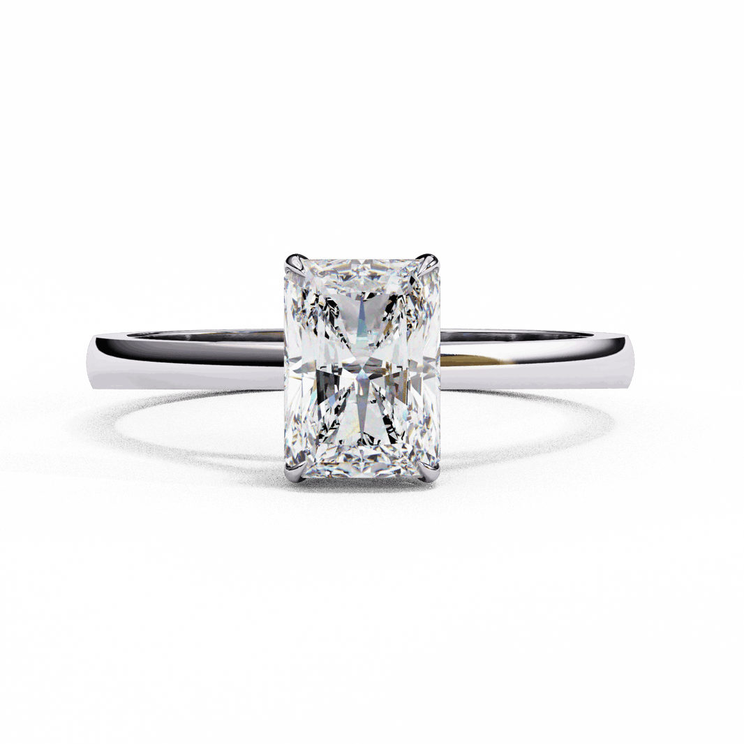 1.25 Carat Radiant Cut Solitaire Ring in Moissanite | House of Estara