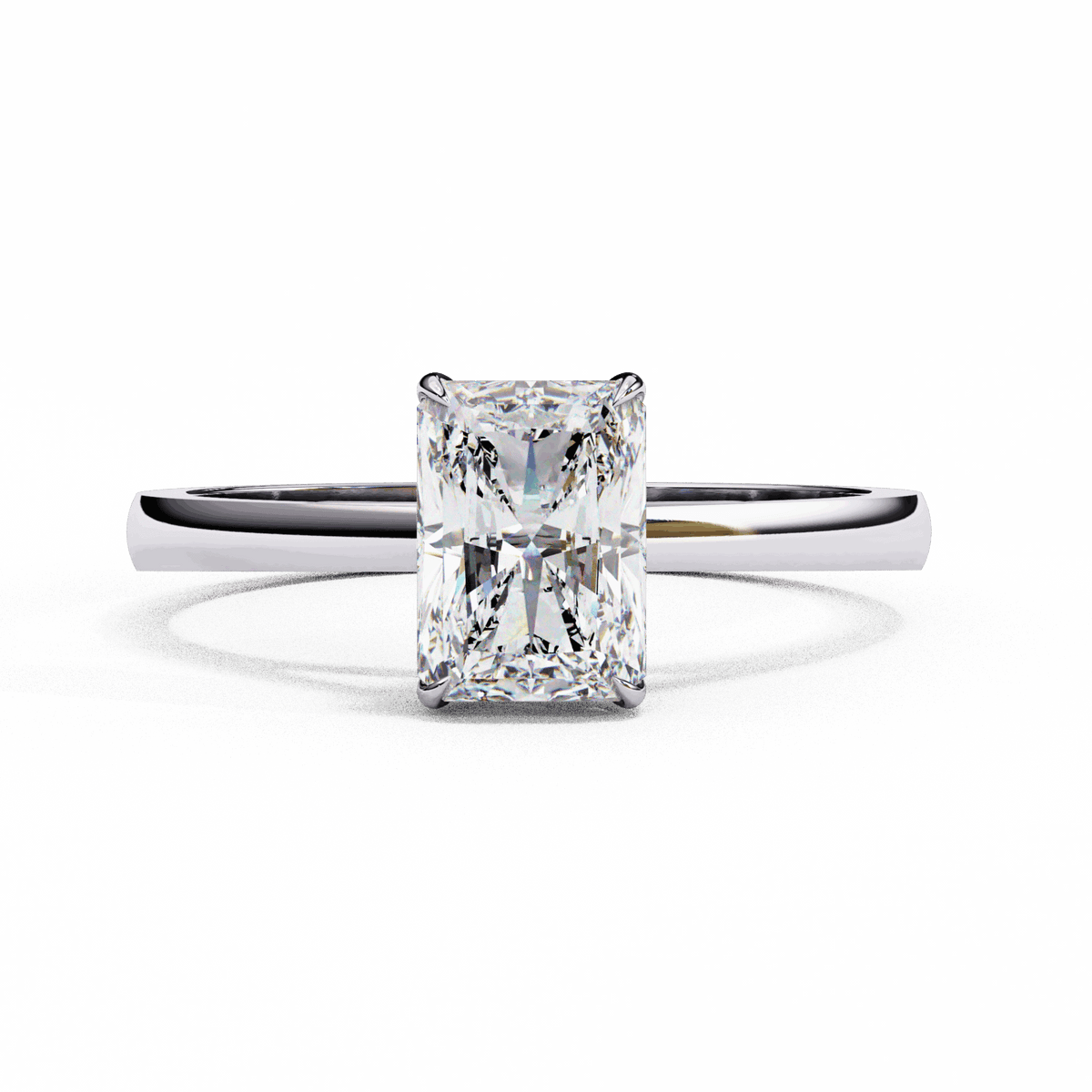 1.25 Carat Radiant Cut Solitaire Ring in Moissanite | House of Estara