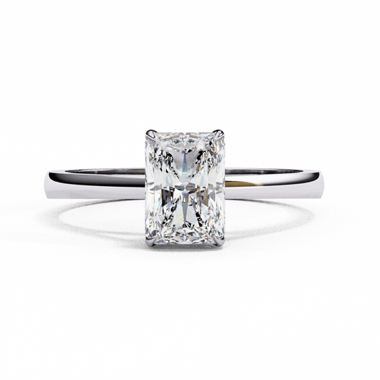 1.25 Carat Radiant Cut Solitaire Ring in Moissanite | House of Estara