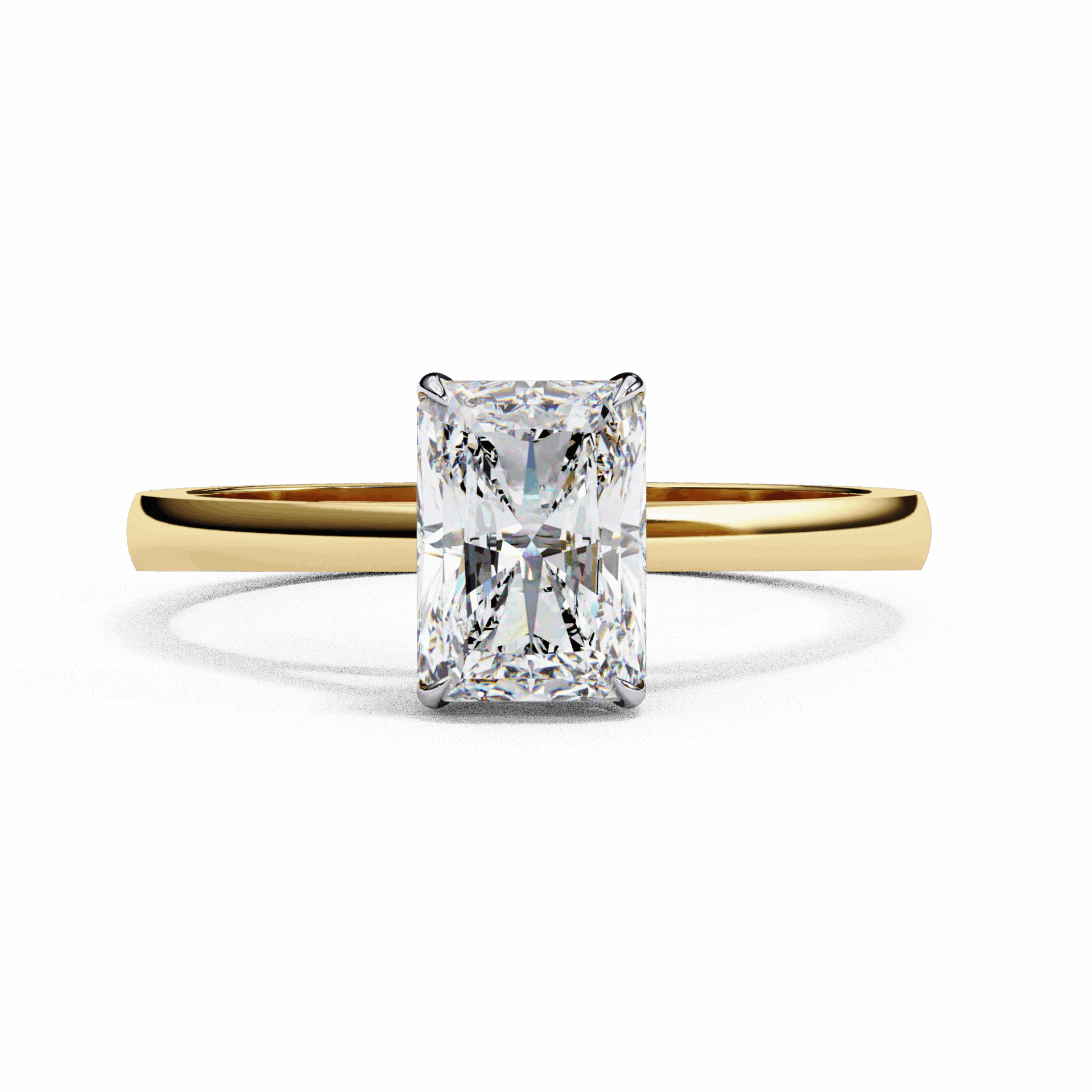 1.25 Carat Radiant Cut Solitaire Ring in Moissanite | House of Estara