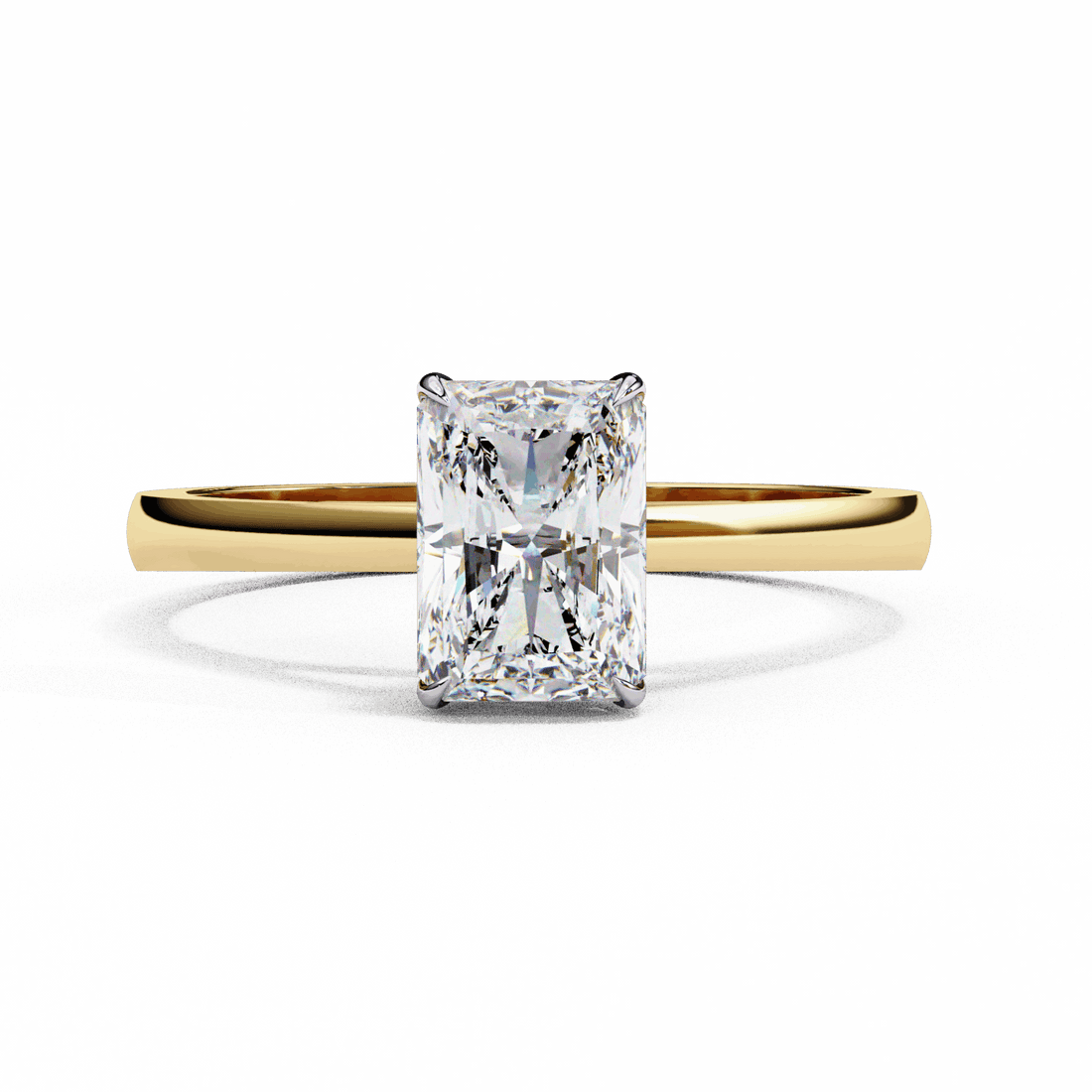 1.25 Carat Radiant Cut Solitaire Ring in Moissanite | House of Estara