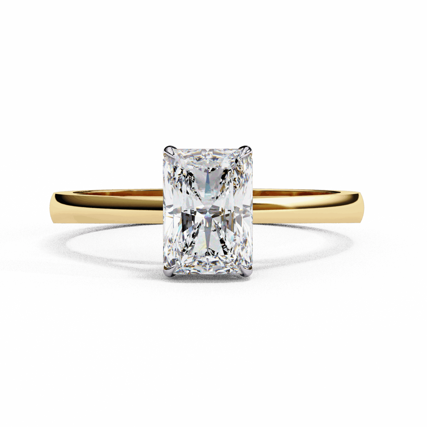 1.25 Carat Radiant Cut Solitaire Ring in Moissanite | House of Estara
