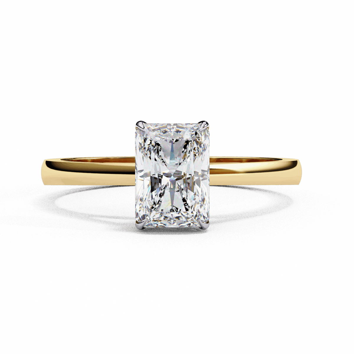 1.25 Carat Radiant Cut Solitaire Ring in Moissanite | House of Estara