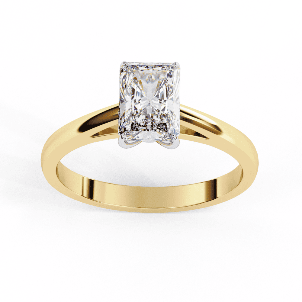 1.25 Carat Radiant Cut Solitaire Ring in Moissanite | House of Estara
