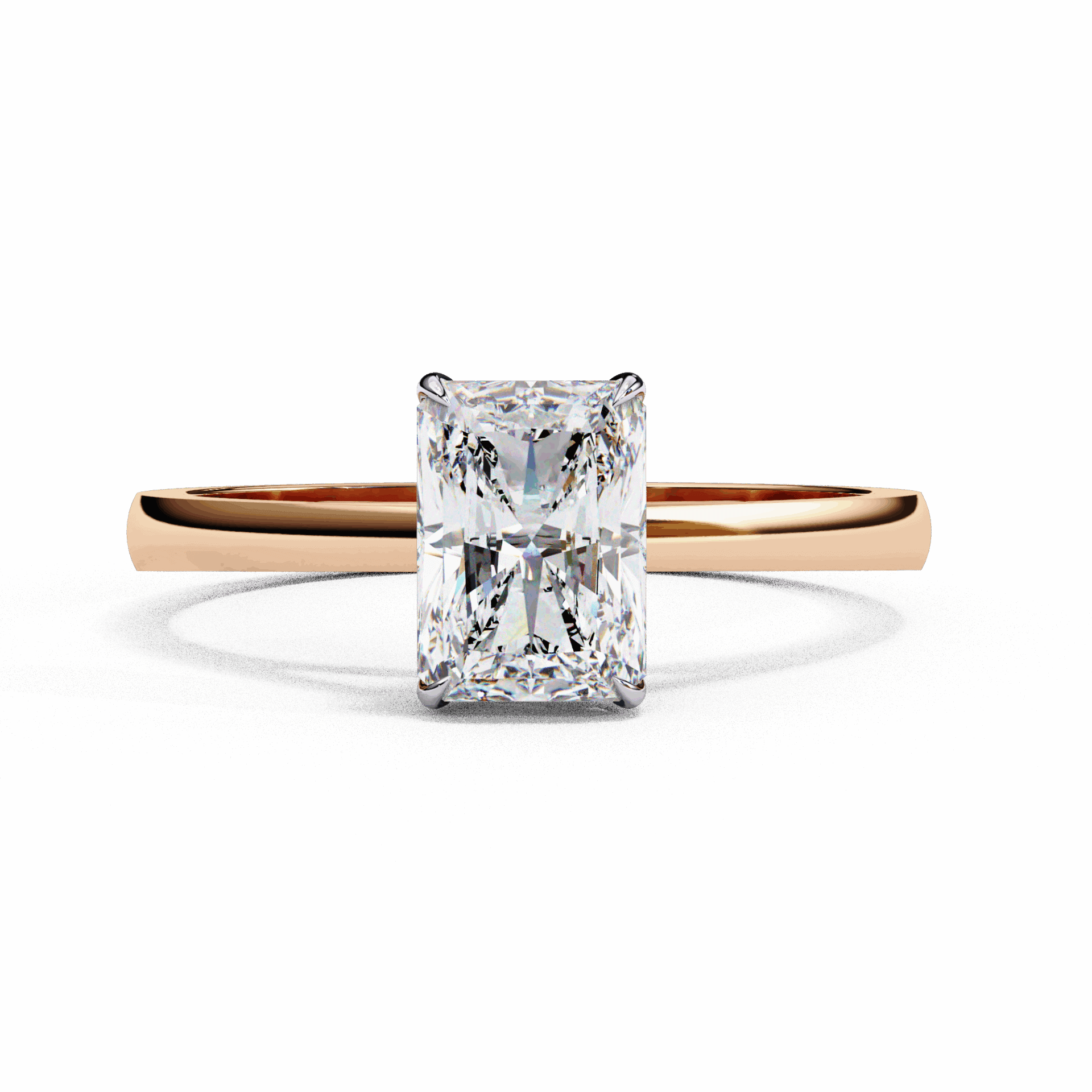 1.25 Carat Radiant Cut Solitaire Ring in Moissanite | House of Estara