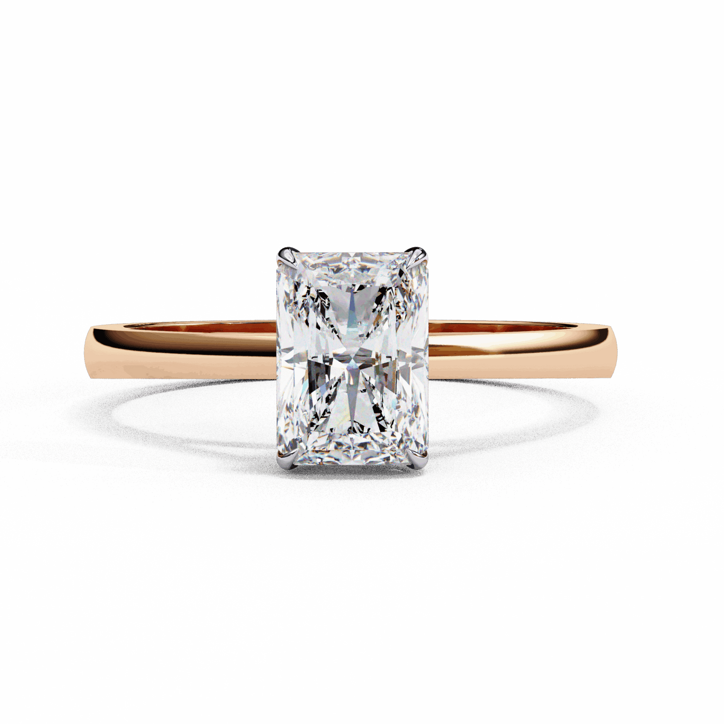 1.25 Carat Radiant Cut Solitaire Ring in Moissanite | House of Estara