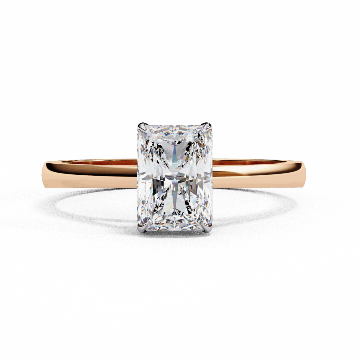 1.25 Carat Radiant Cut Solitaire Ring in Moissanite | House of Estara