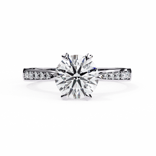 1.5 Carat Round Channel Setting Solitaire Ring in Moissanite | House of Estara