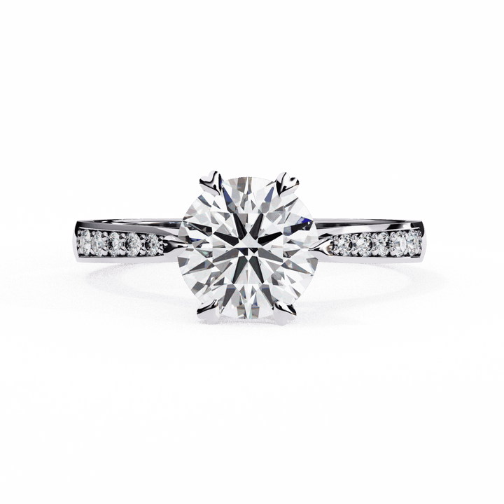1.5 Carat Round Channel Setting Solitaire Ring in Moissanite | House of Estara