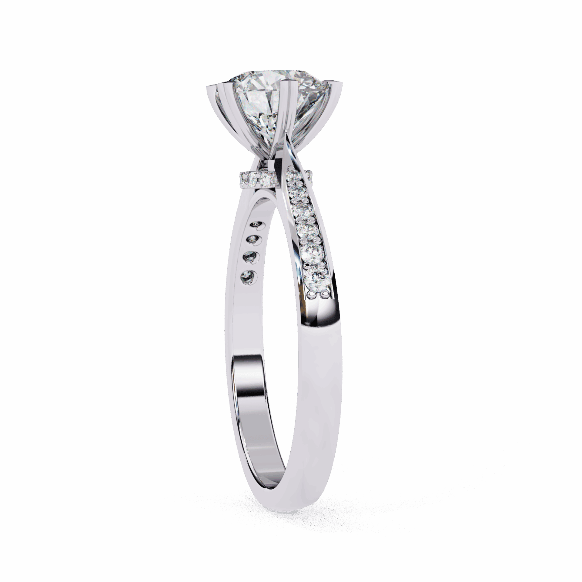 1.5 Carat Round Channel Setting Solitaire Ring in Moissanite | House of Estara