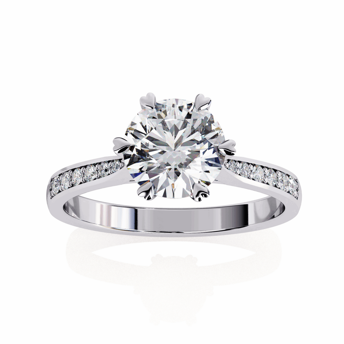 1.5 Carat Round Channel Setting Solitaire Ring in Moissanite | House of Estara