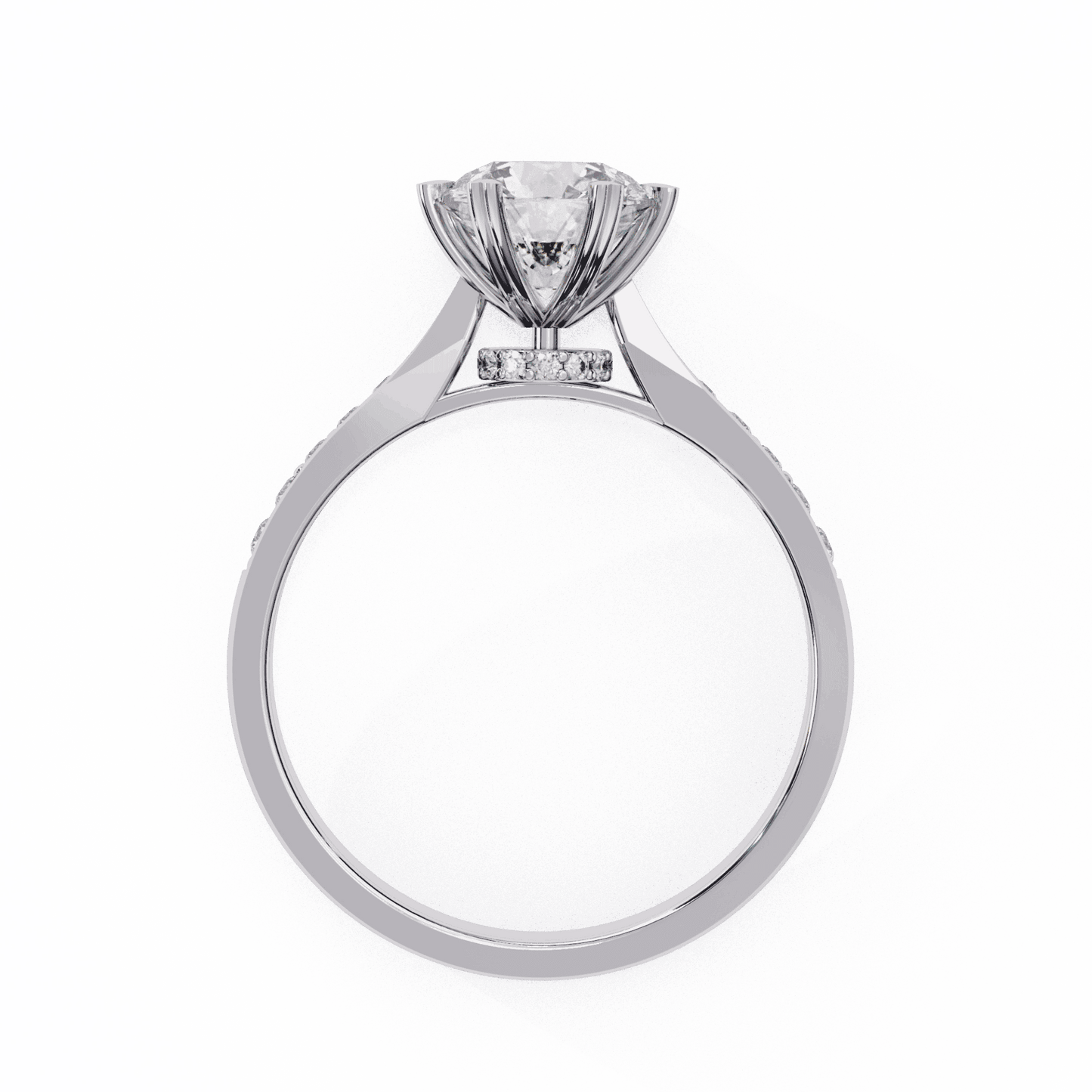1.5 Carat Round Channel Setting Solitaire Ring in Moissanite | House of Estara