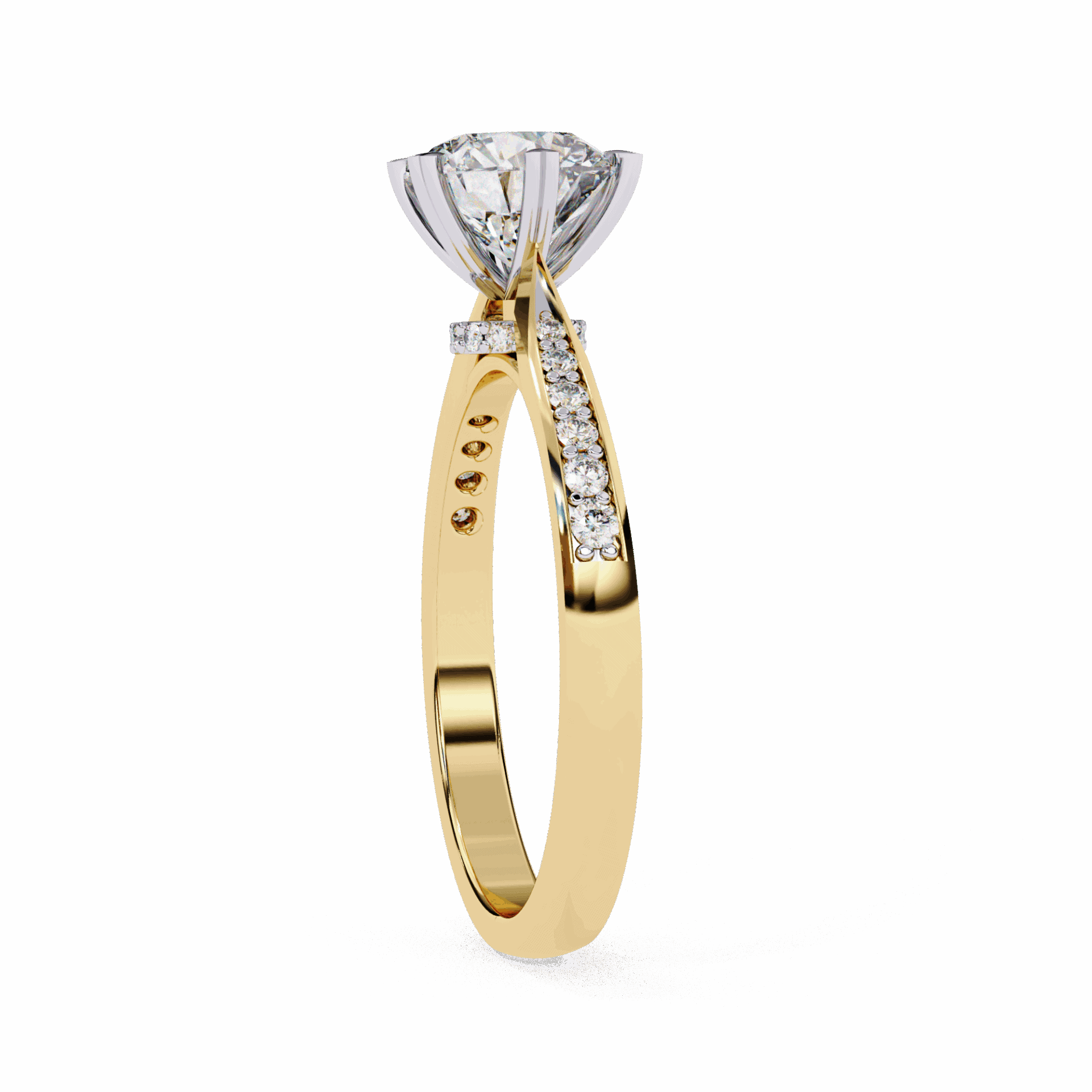 1.5 Carat Round Channel Setting Solitaire Ring in Moissanite | House of Estara
