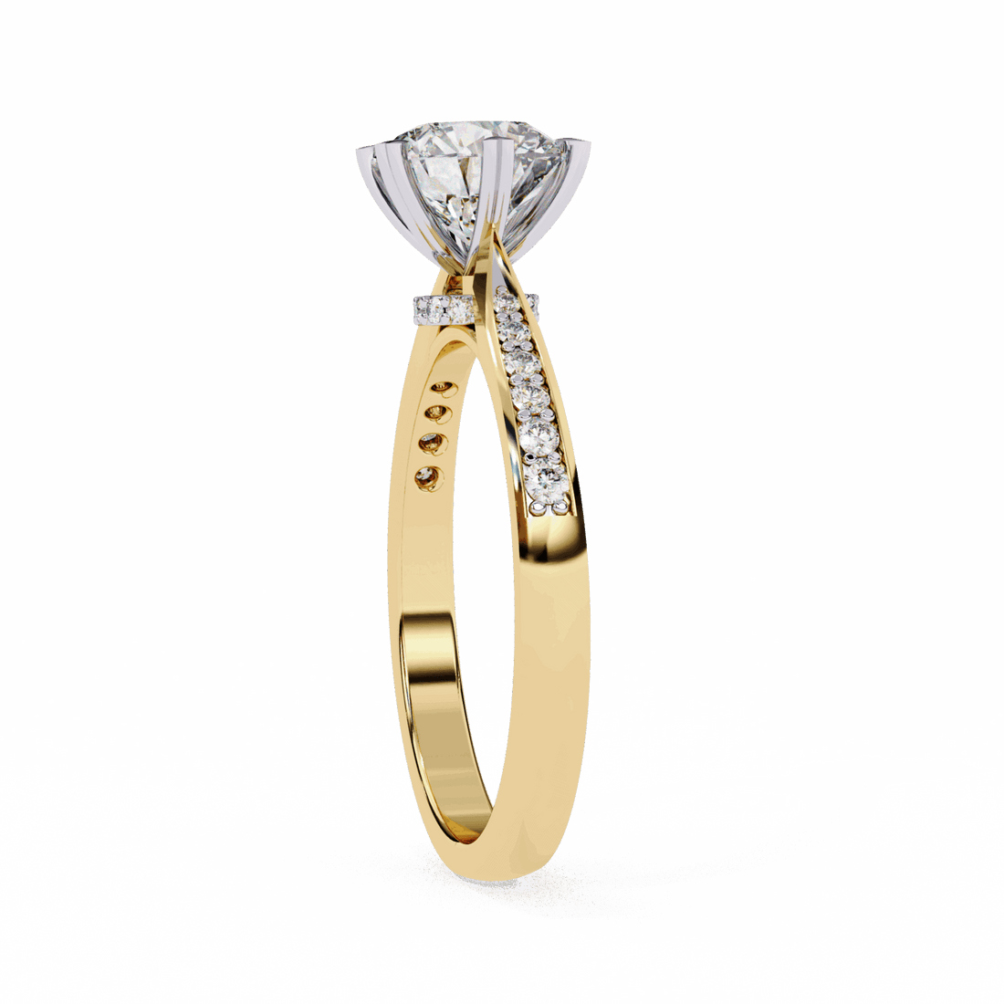 1.5 Carat Round Channel Setting Solitaire Ring in Moissanite | House of Estara