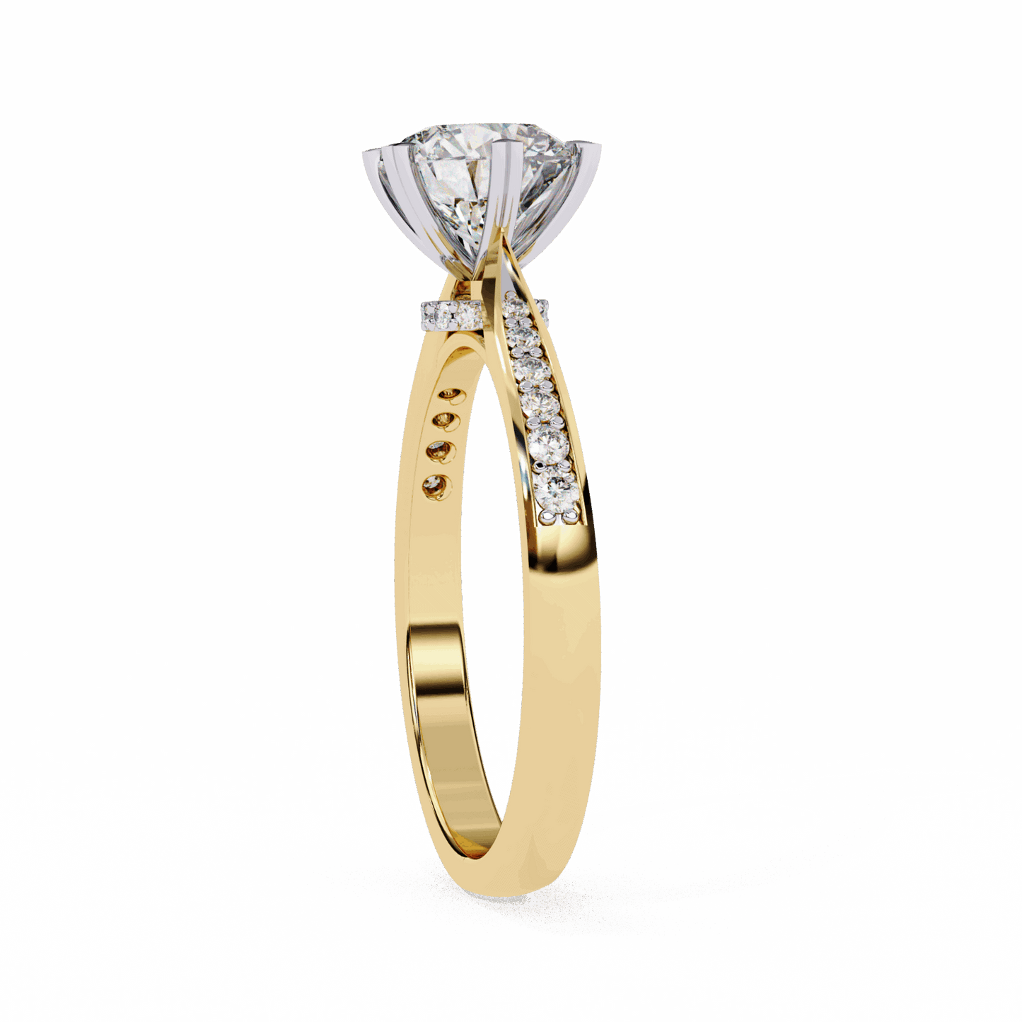 1.5 Carat Round Channel Setting Solitaire Ring in Moissanite | House of Estara
