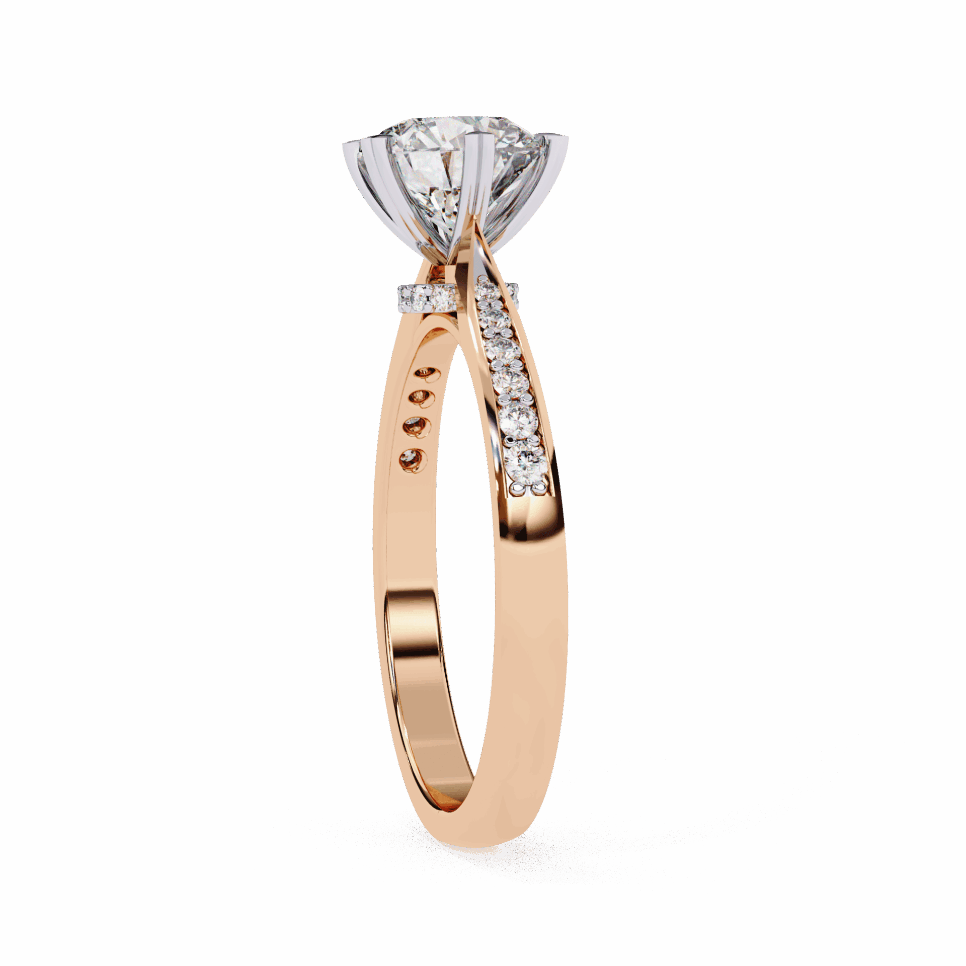 1.5 Carat Round Channel Setting Solitaire Ring in Moissanite | House of Estara