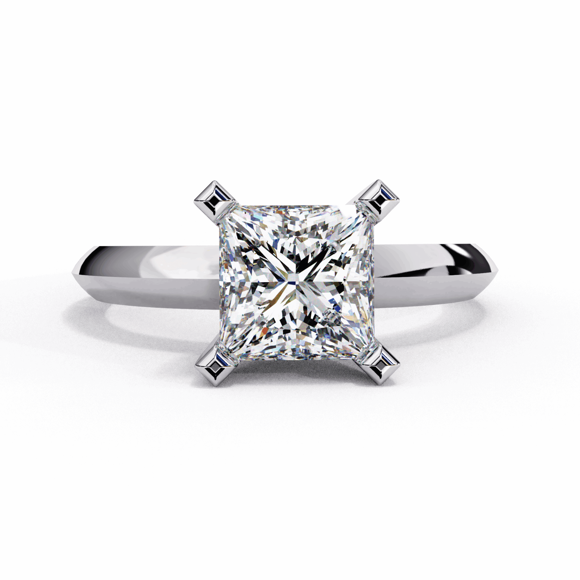 1.75 Carat Princess Classic Solitaire Forever Band in Moissanite | House of Estara